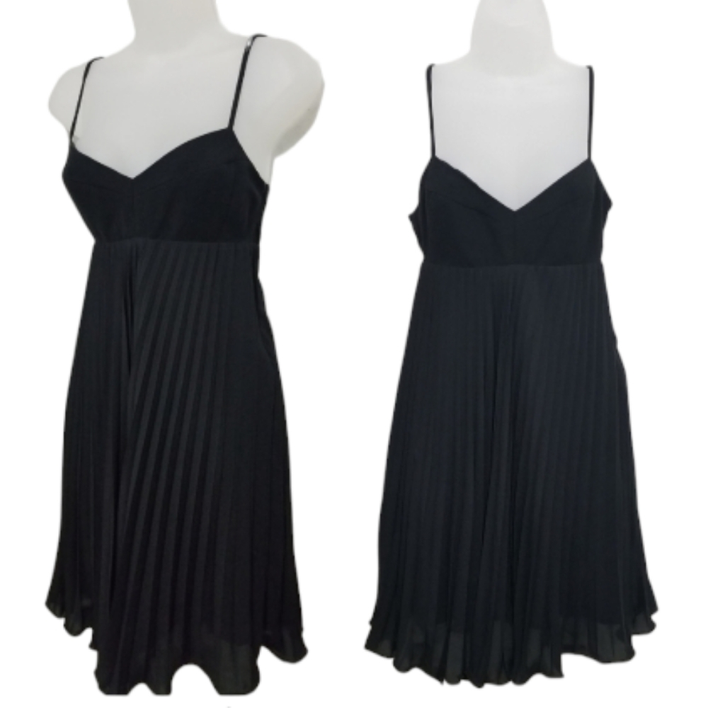 H&M Spaghetti Strap Pleated A Line Dress sz 4